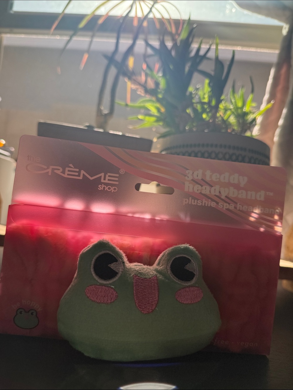 The Crème Shop Green Frog Plush Headband